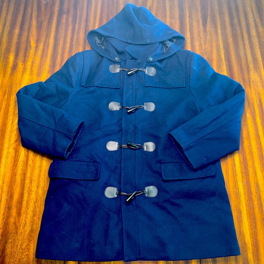 RALPH LAUREN WOOL DUFFLE TOGGLE COAT JACKET DETACHABLE HOOD MEN’S 46R